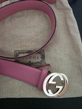 Gucci Interlocking GG Buckle Belt, Size 80